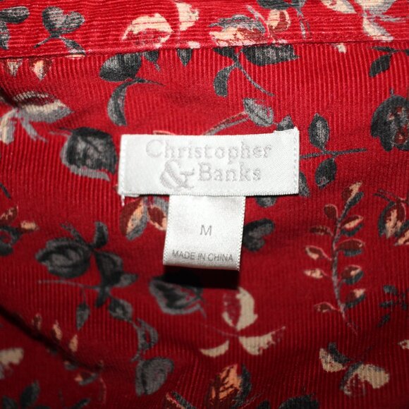 C.J. Banks 100% Cotton Printed Corduroy Shacket in Fall Colors SIze M - Picture 9 of 10
